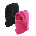 Your Choice Kids Balaclava Ski Cycling Mask for Cold Weather Children's Winter Outdoor Fleece, Rose Red and Black
