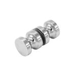 CKB Double Side Glass Door Knob,Shower Door Knob with Polished Steel, Solid sus304 Stainless Steel Shower Door Pull Handle Compatible with 5/16" to 1/2" Glass Door.