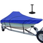 iCOVER Trailerable Boat Cover, 600D Heavy Duty Boat Cover Fits V-Hull Center Console Boat 22ft-22ft Long and Beam Width up to 102in, Windshield Height up to 30in, Boat Cover Support Pole Included