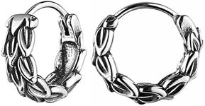 HZMAN Dragon Scale Hoop Earrings for Men Women Stainless Steel Vintage Gothic Punk Dragon Animal Biker Party Earring Jewelry Gift, Stainless Steel, No Gemstone