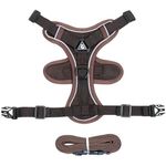 Wooflix Dog Harness for Small Dogs, Cats and Puppies – Reflective Soft Padded Dog Harness with Secure Fit, Quick-Release – Suitable for Small Size Dogs, Puppies, & Cats | Brown (7 kg-10 kg Dog & Cat)