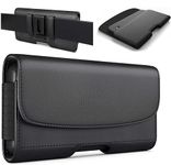 LIKECASE Belt Clip Pouch case Flip Cover Holster with Magnetic Lock Compatible for iPhone 14 Pro Max/iPhone 13 Pro Max/iPhone 12 Pro Max (6.7 Inch) (Black)