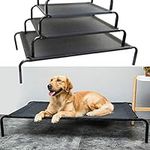 Metal Frame Dog Cot Elevated Pet Bed Raised Dog Pet Bed with Breathable Mesh &No-Slip Rubber Feet, Lightweight & Portable Bed For Indoor Outdoor Camping Beach Travel Use, 106x62x15CM