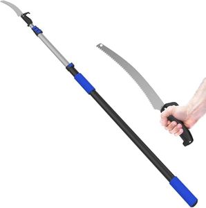 LAANPOLE 26FT Pole Saw, Telescoping Tree Trimmer with 5-20FT Extension Pole, Manual Branches Pruner for Backyard, Blue