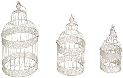 Biscottini Set 3 Gabbie vintage porta candele da esterno e interno | Gabbie shabby chic decorazioni