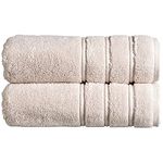 Christy Antalya Large Bath Towels | Set of 2 | 100% Turkish Cotton | 600GSM | Soft Plush Luxury Towel Set | 70cm x 125cm | Quick Dry | Pumice Beige
