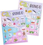 36 Pack Cat Themed Bingo Cards for Girls Birthday Party, Pet Kitten Themed Game with Caller Chips (5x7 in)