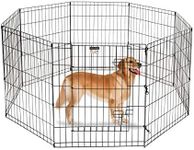 Dog Playpen - Foldable Metal Exercise Puppy Play Pen with 8 24x30in Panels - Indoor/Outdoor Pen with Door for Dogs, Cats or Small Animals by PETMAKER