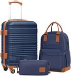 Coolife Luggage Set 3 Piece Luggage Set Carry On Suitcase Hardside Luggage with TSA Lock Spinner Wheels(Navy, 3 piece set (BP/TB/20))