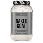 NAKED Goat Vanilla Protein Powder- Pasture Fed Goat Whey Protein Powder from Small-Herd Dairies, 2LB Bulk, GMO Free, Soy Free. Easy to Digest - All Natural - 23 Grams of Protein - 30 Servings