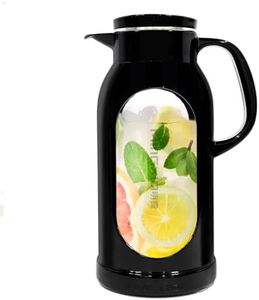 68oz/2L Glass Pitcher with Shatterproof Shell, Cold Water Kettle with Handle&Lid, Heatproof Glass Liner Removable Base, Portable Large Capacity Jug Ideal for Water Milk Fruit Tea in Office School Home