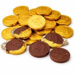 GROBITS - Milk Chocolate Gold Coins - Pack of 50 | Foil Wrapped Chocolate Coins Classic Chocolate Treats for Parties Gifts for Father's Day Sweet Sharing Chocolate Coins Bulk Pack