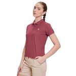 TECHNOSPORT Women's Slim Fit Polo T-Shirt - (WTW131BRMMED_Berry Red_M)