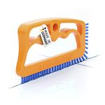 Fuginator Scrub Brush for Tile and Grout: Stiff Nylon Bristle Scrubbing Brush - Bathtub and Shower Scrubber for Floor Joints and Tile Seams - Cleaning Brushes and Supplies for Bathroom and Kitchen (Orange/Blue)