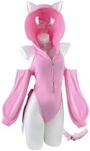KORURACLUB Sexy Cat Maid Outfit Womens Lingerie Set Kitten Cat Claw Cosplay Sexy Sweater lingerie animal Cosplay lingerie (Pink, XS-M)
