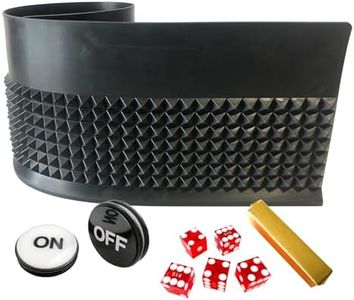 Yuanhe Craps Table Top Set - Includes Black Craps Diamond Pyramid Bumper Rubber Felt Wall, Casino Grade AAA Precision Serialized 19mm Dice Set,Poker Dealer Button