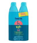 Coppertone Kids Sunscreen Continuous Spray Spf 50 Duo Pack (2 X 222 ml.), Hypoallergenic Sun Protection for Children, Water Resistant Face and Body Spray for Kids,Spray Value Pack, 444 ml.