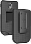 Case with Clip for CAT S22 Flip Phone, Nakedcellphone [Black] Slim Hard Shell Cover and [Rotating/Ratchet] Belt Hip Holster Holder Combo