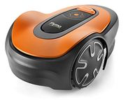 Flymo EasiLife 150 GO Robotic Lawn Mower - Cuts Up to 150 sq m, Ultra Quiet Mowing, Manicured Lawn, Bluetooth Application Control, Safety Sensors, Hose Washable, Lifestyle Functions, Orange and Grey