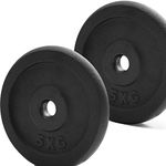 KK Cast iron Weight Plate Set. 1 Inch Cast iron Weight Disc Pair. 2 x 2.5kg, 5kg or 10kg Barbell Weight Plates. Dumbbell Plates for Home or Gym Training or Weightlifting. (2 X 5KG)