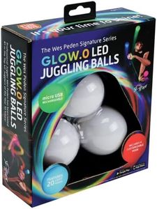 LED Juggling Glow Balls – Unique Wes Peden Model Glow.0 Technology w/ 20 Vibrant Color Light Modes & Patterns – Micro USB Rechargeable, Soft-Core, Pro-Weighted Light Up Ball (Set of 3)