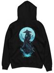 fanideaz Cotton Regular Fit Hooded Neck Sweatshirt Dawn Printed for Men_Black_Small