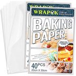 WRAPOK Baking Parchment Paper Greaseproof Cooking Sheets White Non-Stick Pre-Cut Liners for Kitchen Home, 8 x 12 Inch (80 Count)