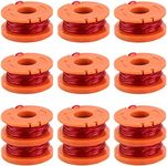 TOMOON 12 Pack WA0010 Trimmer Line Spools-Compatible with W.orx String Trimmer-0.065" Weed Wacker String,PA6-GF30 Trimmer Spool-Replace WA0004 WG163 WG165 WG180
