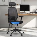 ErgoSmart by The Sleep Company - UNO Office Chair | Patented SmartGRID Technology | Ergonomic Office Chair with Headrest & Adjustable Lumbar Support for Long Sitting Hours | Black