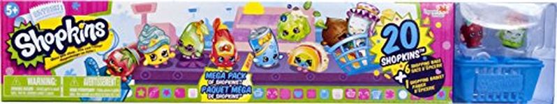 Shopkins Season 1 - Mega Pack of Shopkins - 20 Shopkins plus 6 Shopping Bags and 1 Shopping Basket