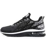 MAFEKE Women Air Athletic Running Shoes Fashion Tennis Breathable Lightweight Walking Sneakers (Black US 8 B(M)