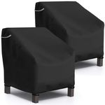 STARTWO Patio Chair Covers 2 Pack Outdoor Furniture Covers Waterproof Fit for 29" W x 30" D x 36" H, Lounge Deep Seat Cover, Heavy Duty Chair Covers for Lawn Furnitures, Black