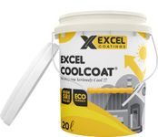 Excel Coatings High SRI Heat Reflective Cool Roof Paint Summer Cool Roof Coating, 20 LTS, Covers 500 sq.ft