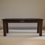 Angel Furniture Diner Dining Bench Stripped Top | Hallway Bench (Walnut Finish)