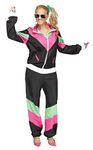 Fun World Women's Standard 80's Sweat Suit, Black, S/M Size 2-8