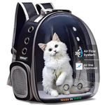 Buraq Astronaut Transparent Pet Carrier Backpack - for Travel, Hiking, Designed with Breathable Space, Ventilated, Airline-Approved, Sturdy Pad for Puppies & Cats (31.8L x 25.4W x 41.9H Centimeters)