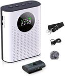 Voice Amplifier with Wireless Lavalier Microphone - Rechargeable Personal Speaker Supports Bluetooth, TF/SD Card - Portable Amplifier with 2.4G Wireless Microphone for Teachers Tour Guides Coaches