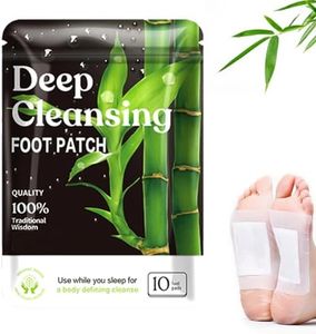 Deep Cleansing Foot Pads for Better Sleep, Natural Bamboo Foot Patch | Relieve Stress, Improve Sleep and Relaxation (10 Pads)