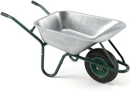 85L Wheelbarrow Home Garden, Heavy Duty Cart Galvanised Wheel Barrow with Pneumatic Tyre 150KG Load-Bear, Strong Large Transport Trolley Handcart, Suitable for Garden Work