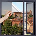 JAYONG Window privacy film One Way Mirror Window Film Anti-UV Vinyl window film Reflective Static Cling Window tinting sticker（17.5 Inch x 15.7 Feet Brown Silver）