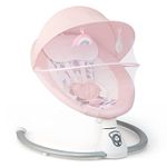 COSTWAY Electric Baby Bouncer, Portable Infants Rocker with Removable Mosquito Net, 5 Swing Settings, Built-in Music and 3 Timer, Includes Remote Control, Baby Swing Chair Suitable from Birth