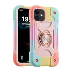 for iPhone 11 Case with 360°Rotate Ring Stand, Military Grade Drop and Shockproof, Full Body Protection, Durable, Heavy Duty, 3 in 1 Protective Case for iPhone 11 (Rose)