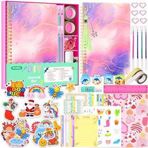 Beadsky DIY Journal Kit for Girls Ages 8-12, Stationery Journal Set Toys for Ages 8-13, Birthday Gifts Arts Crafts Journaling Kit, Scrapbook Kit Cute Stuff Art Set Supplies for Tween Teen Girls