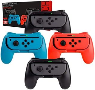 Orzly Grips for Nintendo Switch Joycon Controller Grips for Super Smash Brothers and Other Games. Party [4 Pack] Joy-Cons Grips with LED Light Edition - Patented Design