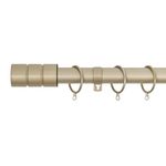 A.Unique Home Plain Barrel Metal Extendable Curtain Pole with Rings and Fittings, In a Variety of Colours and Sizes (25/28mm) (Matte Gold, 180cm - 340cm, 71" to 134" Approx)