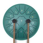Steel Tongue Drum, KUDOUT 12 Inch 13 Notes C Key Handpan Drum Percussion Instrument Kit with Carry Bag, 2 Drum Mallets, 4 Finger Sleeves for Kids Adults Yoga Mind Healing Meditation