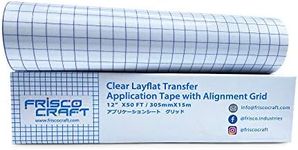 Frisco Craft AT-65 Clear Vinyl Transfer Paper Tape Roll-12 x 50 FT w/Alignment Grid Application Tape Compatible for Silhouette Cameo, Cricut Adhesive Vinyl for Decals,Signs, Windows, Stickers