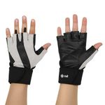 CULT Fitness Training Gloves for Men & Women – Premium Grip Unisex Workout Gloves with Breathable Lycra & Half-Finger Design – Durable, Anti-Slip, Sweat-Absorbent Gym Gloves - Beige