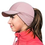 GADIEMKENSD Winter Fleece Hats Reflective Ponytail Hat for Women Baseball Caps with Earflap Drop Down Ear Warmer Mens Skull Cap Beanie with Visor Cold Hat for Outdoor Hiking Running Snow Ski Pink