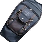 AutokraftZ Uniware Leather Scratch Proof Petrol Tank Cover/Tank Bag Compatible for Royal Enfield Classic 350/500, Royal Enfield Bullet,Electra and Standard Models - Line Design (Black)